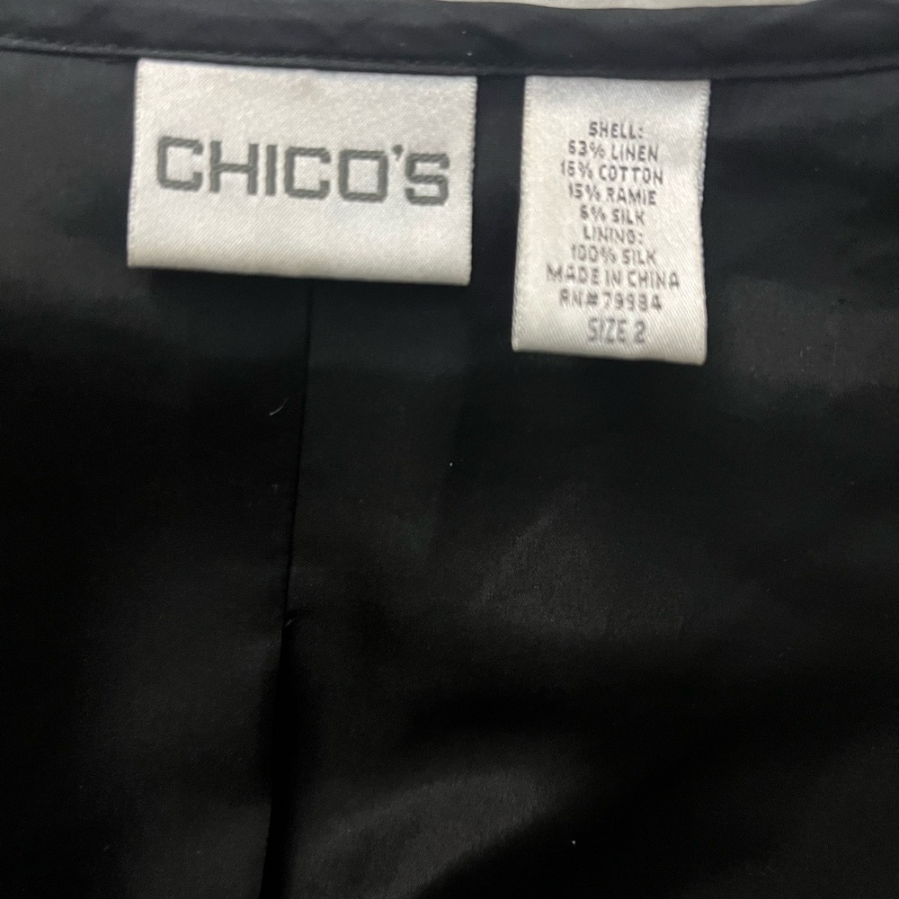 Chico Black and White Blazer Size 2 Blazer - Picture 3 of 4